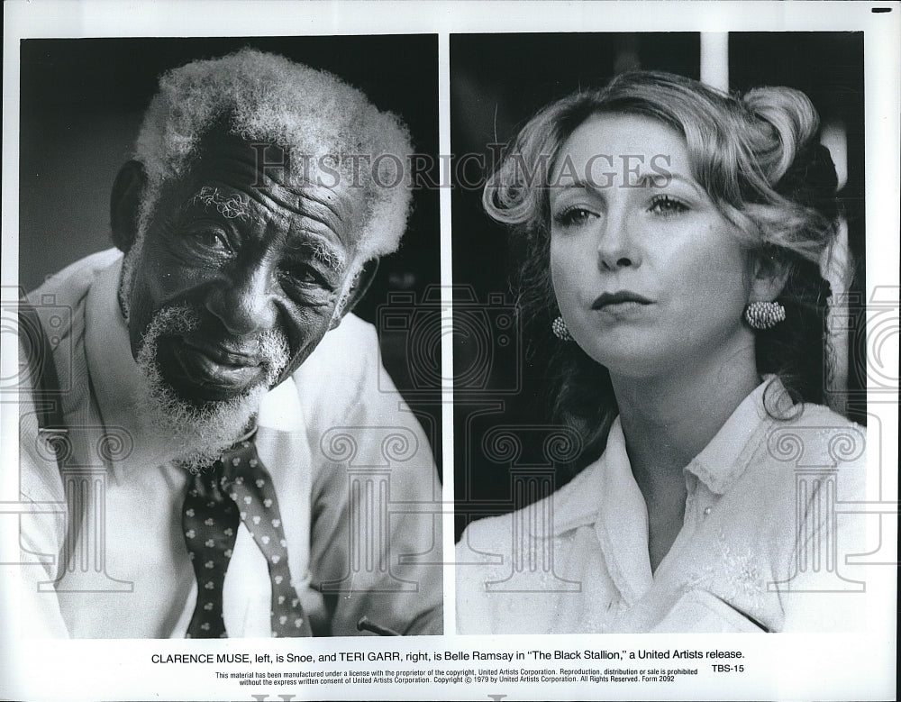 1979 Press Photo Clarence Muse &amp; Teri Garr star in &quot;The Black Stallion&quot;- Historic Images