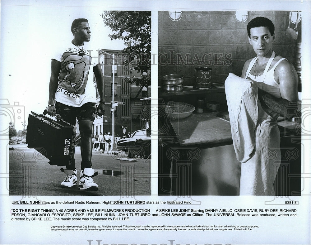 1989 Press Photo &quot;Do The Right Thing&quot; Bill Nunn &amp; John Turturro- Historic Images