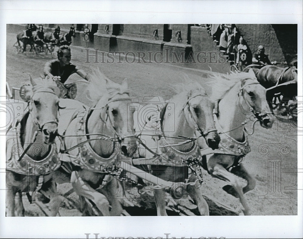 1959 Press Photo Ben Hur Film Chariot Race Scene- Historic Images