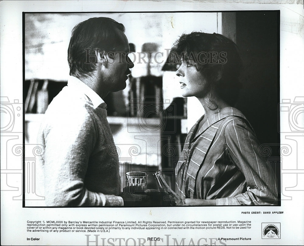 1981 Press Photo Jack Nicholson, Diane Keaton "Reds"- Historic Images