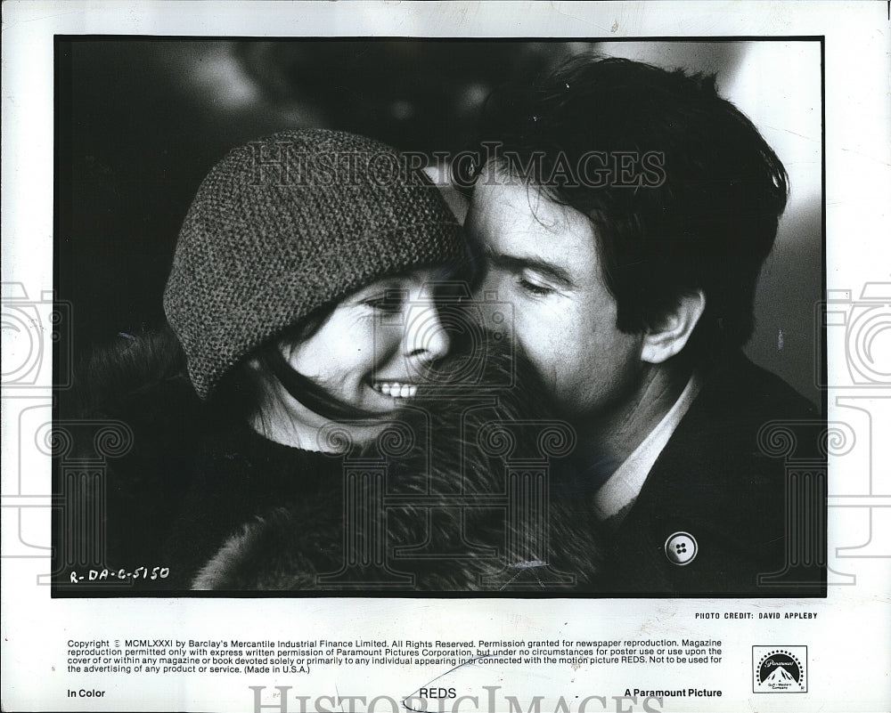 1981 Press Photo Warren Beatty, Diane Keaton &quot;Reds&quot;- Historic Images