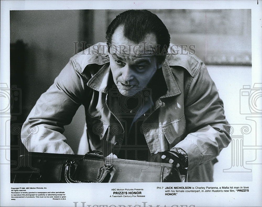 1985 Press Photo Jack Nicholson American Actor Prizzi&#39;s Honor Movie Film- Historic Images