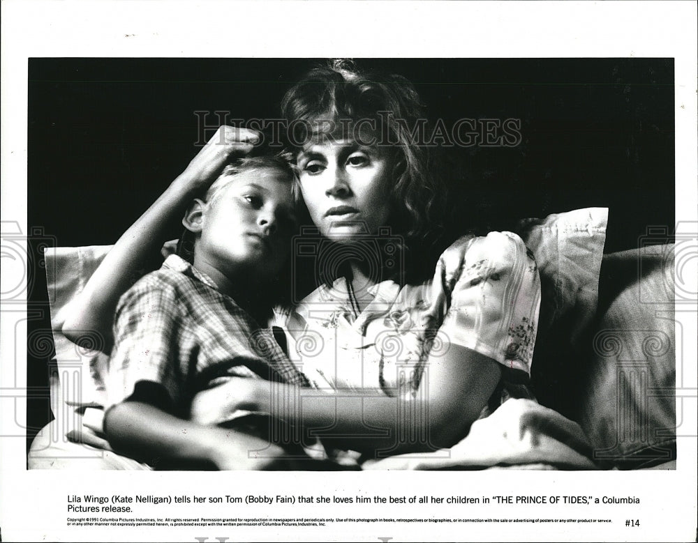 1991 Press Photo Kate Nelligan Actress Bobby Fain Actor Prince Of Tides Movie - Historic Images