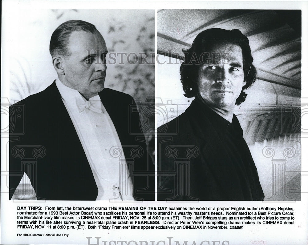 Press Photo Actors Anthony Hopkins and Jeff Bridges - Historic Images