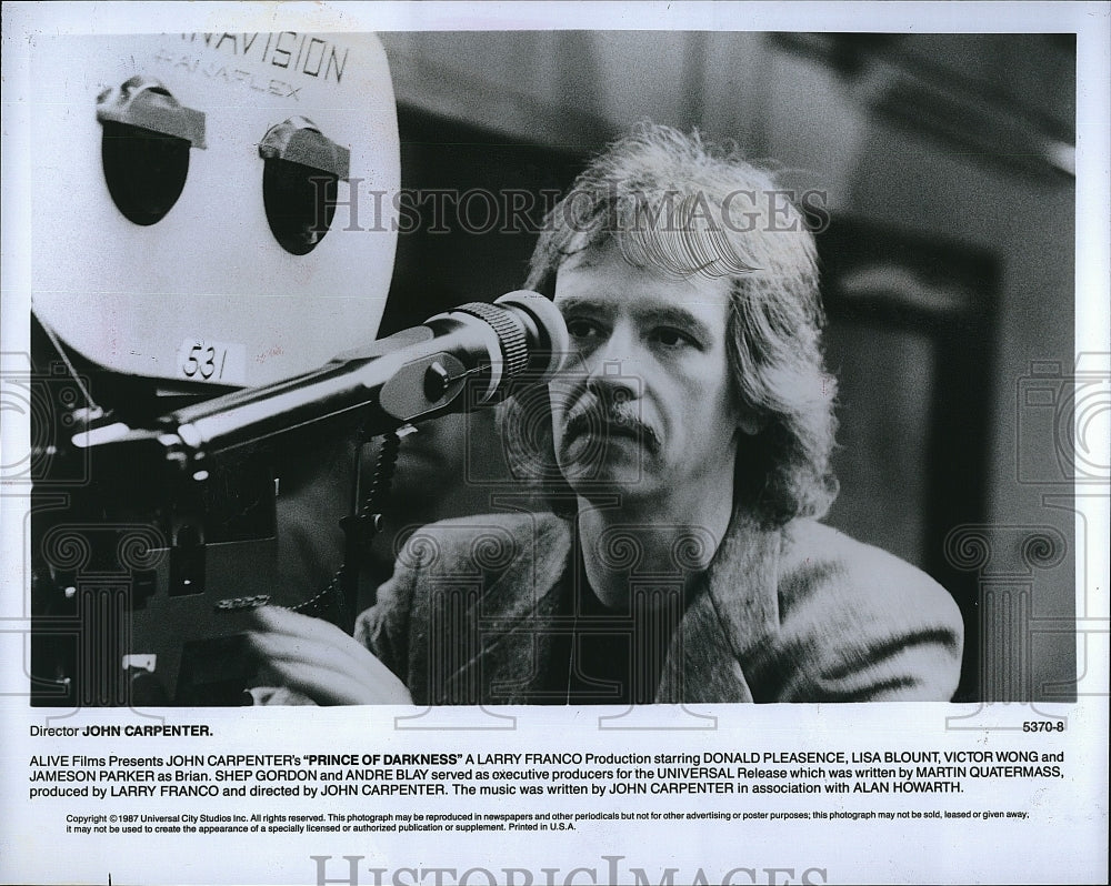 1987 Press Photo John Carpenter, Director of &quot;Prince of Darkness&quot;- Historic Images