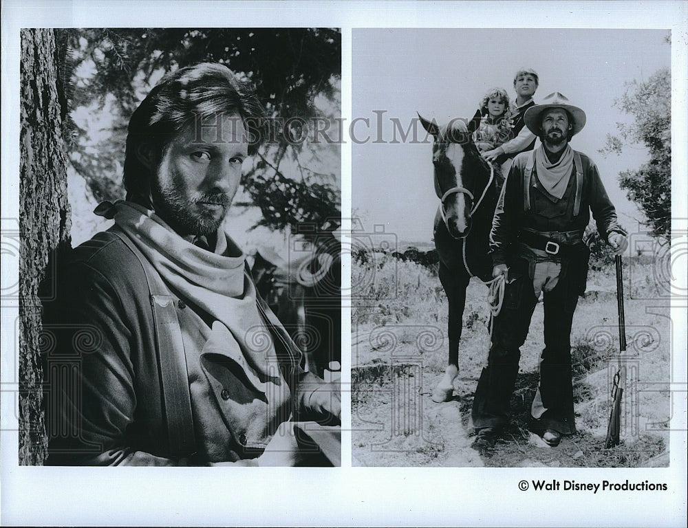 1987 Press Photo Bruce Boxleitner Tom Brown Lisa MacFarlane Down Long Hills Film- Historic Images