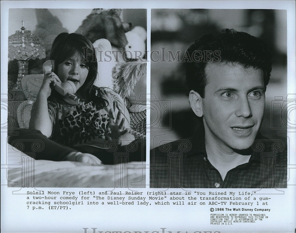 1986 Press Photo Soleil Moon Frye, Paul Reiser &quot;You Ruined my Life&quot;- Historic Images