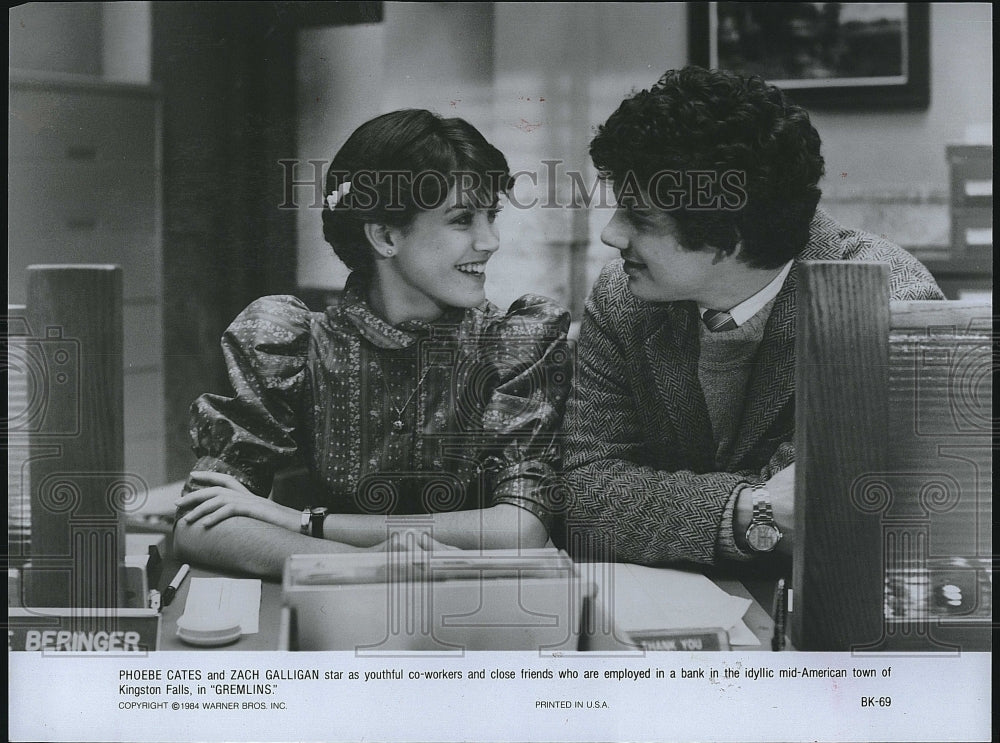 1984 Press Photo Phoebe Cates, Zach Galligan &quot;Gremlins&quot;- Historic Images