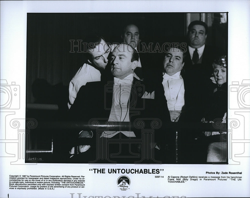 1987 Press Photo Robert DeNiro, Billy Drago &quot;The Untouchables&quot;- Historic Images