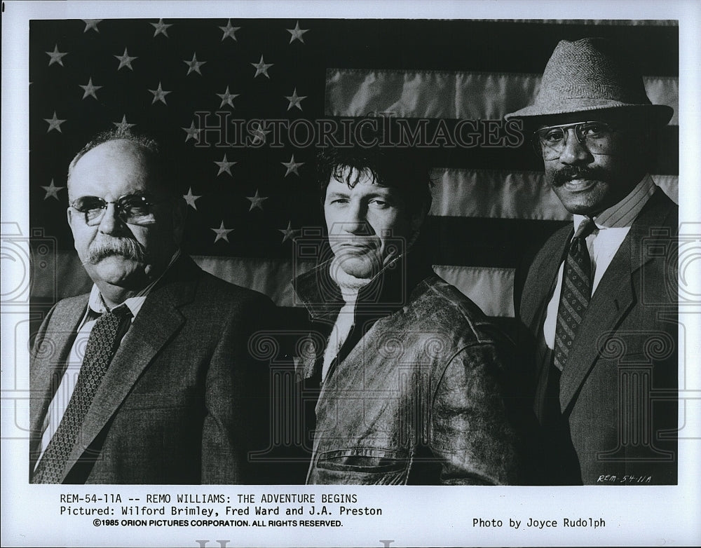 1985 Press Photo Remo Williams The Adventure Begins Wilford Brimley Fred Ward J- Historic Images