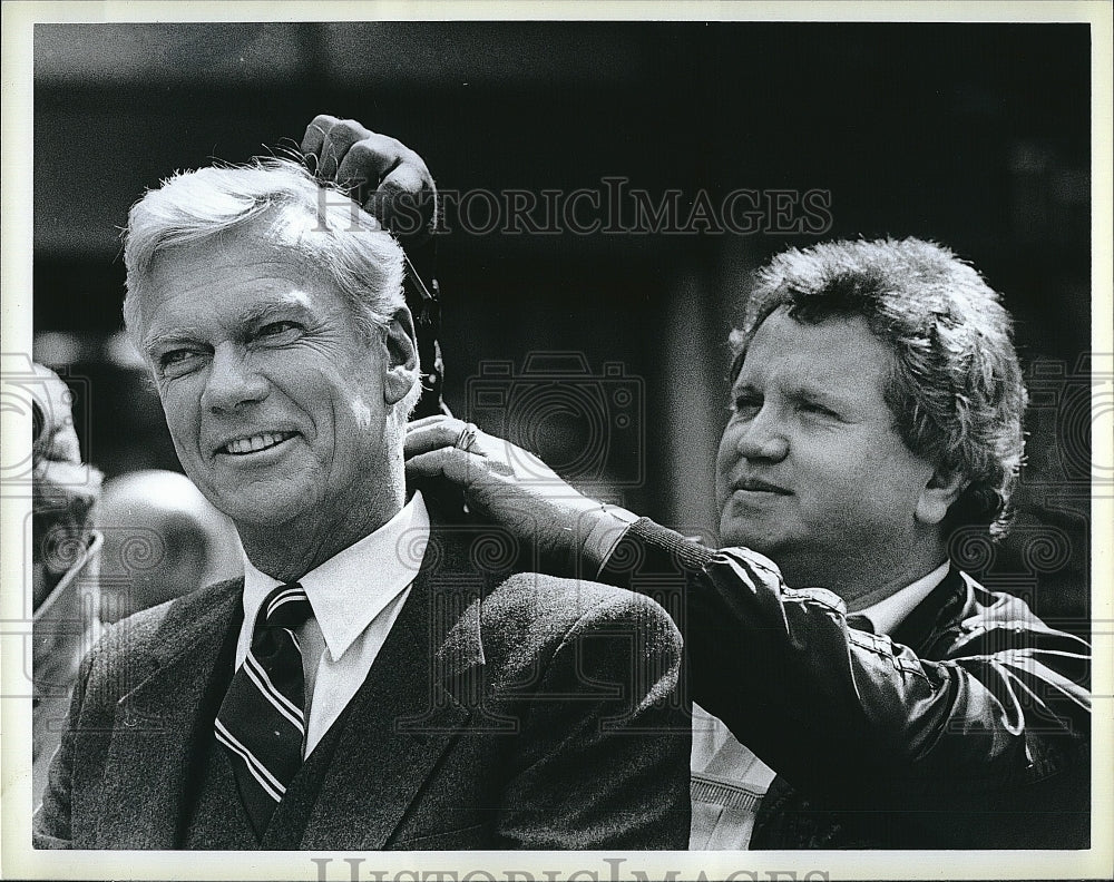 1987 Press Photo &quot;Harry &amp; the Law&quot; Peter Haskell, Louis Shaft- Historic Images