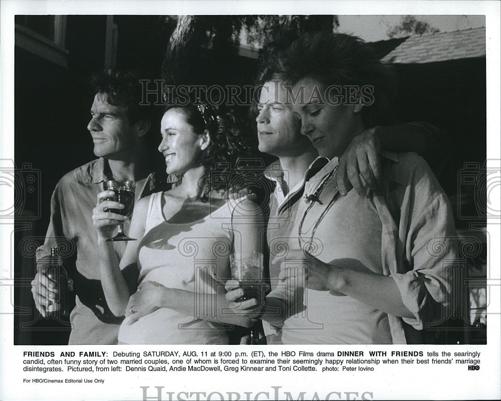 2001 Press Photo Dennis Quaid, Andie MacDowell, Greg Kinnear, and Toni Collette - Historic Images