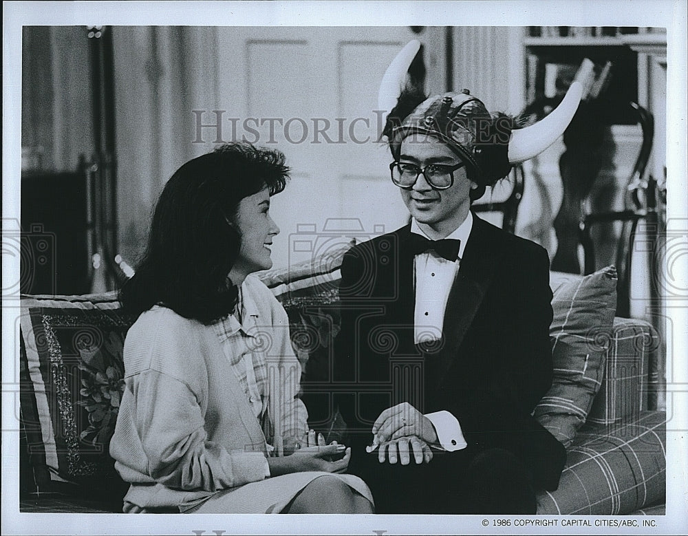 1986 Press Photo Patti Yasutake, and Geddw Watanabe in &quot;Gung Ho&quot;- Historic Images