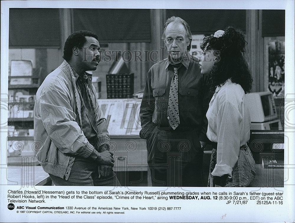 1987 Press Photo &quot;Head of the Class&quot; Howard Hesseman , K Russell,Robert Hooks- Historic Images