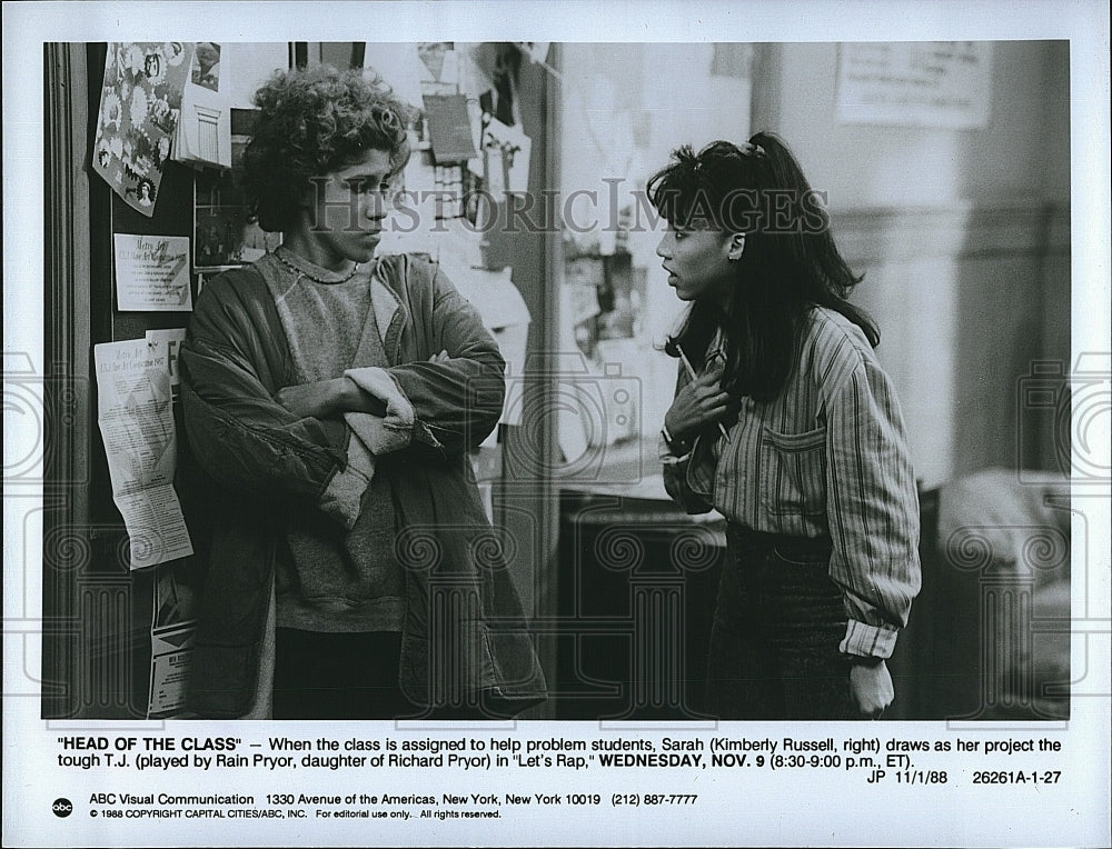 1988 Press Photo Head of the Class Rain Pryor Kimberly Russell- Historic Images