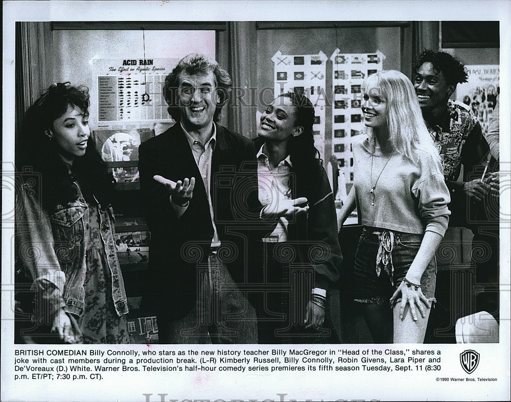 1990 Press Photo British Comedian Billy Connolly Robin Givens Kimberly Russell - Historic Images