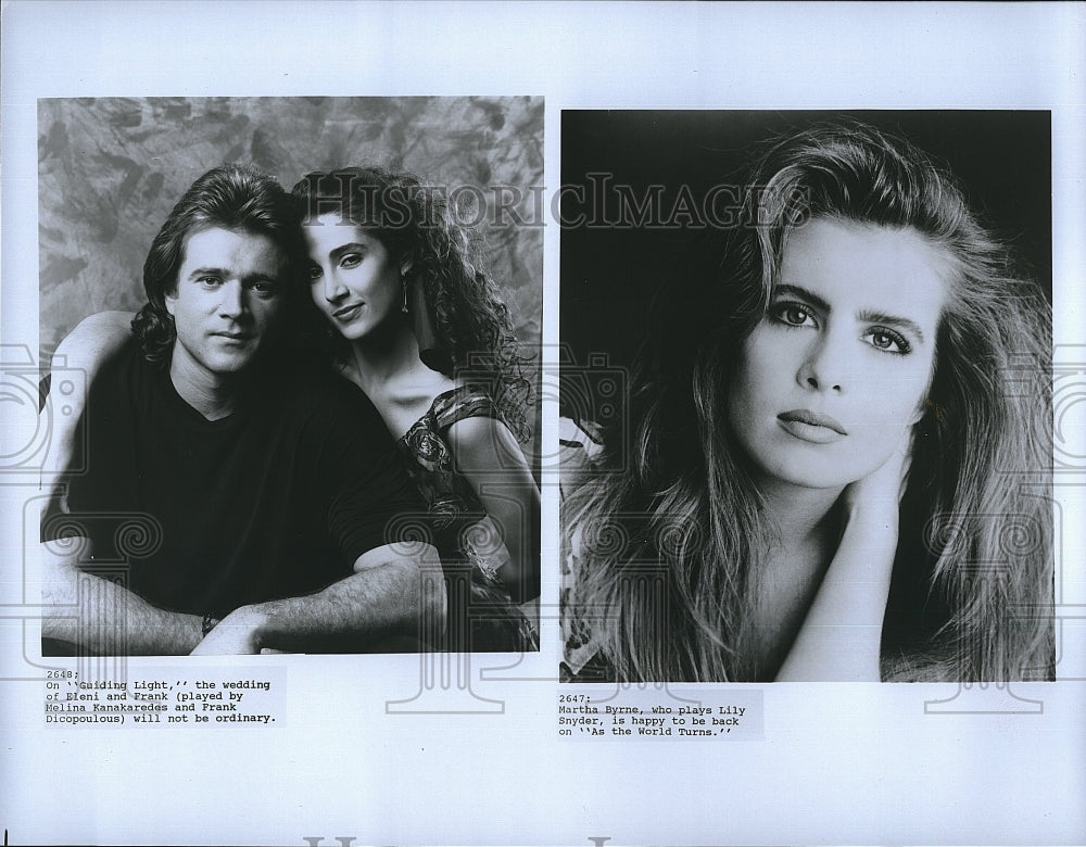 1990 Press Photo Melina Kanakaredes and Frank Dicopoulous of &quot;Guiding Light&quot;- Historic Images