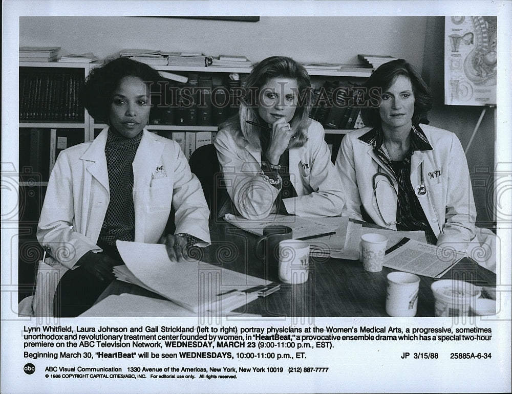 1988 Press Photo &quot;Heartbeat&quot; Lynn Whitfield, Laura Johnson,Gail Strickland- Historic Images