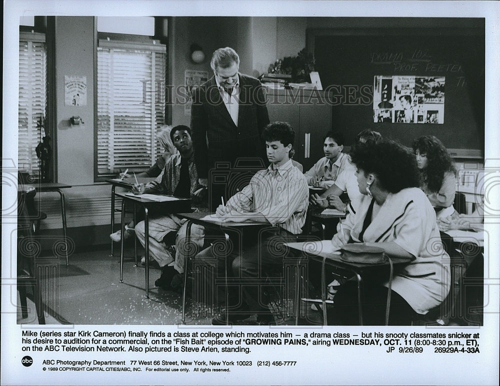 1989 Press Photo Kirk Cameron &amp; Steve Arlen Star On &quot;Growing Pains&quot;- Historic Images