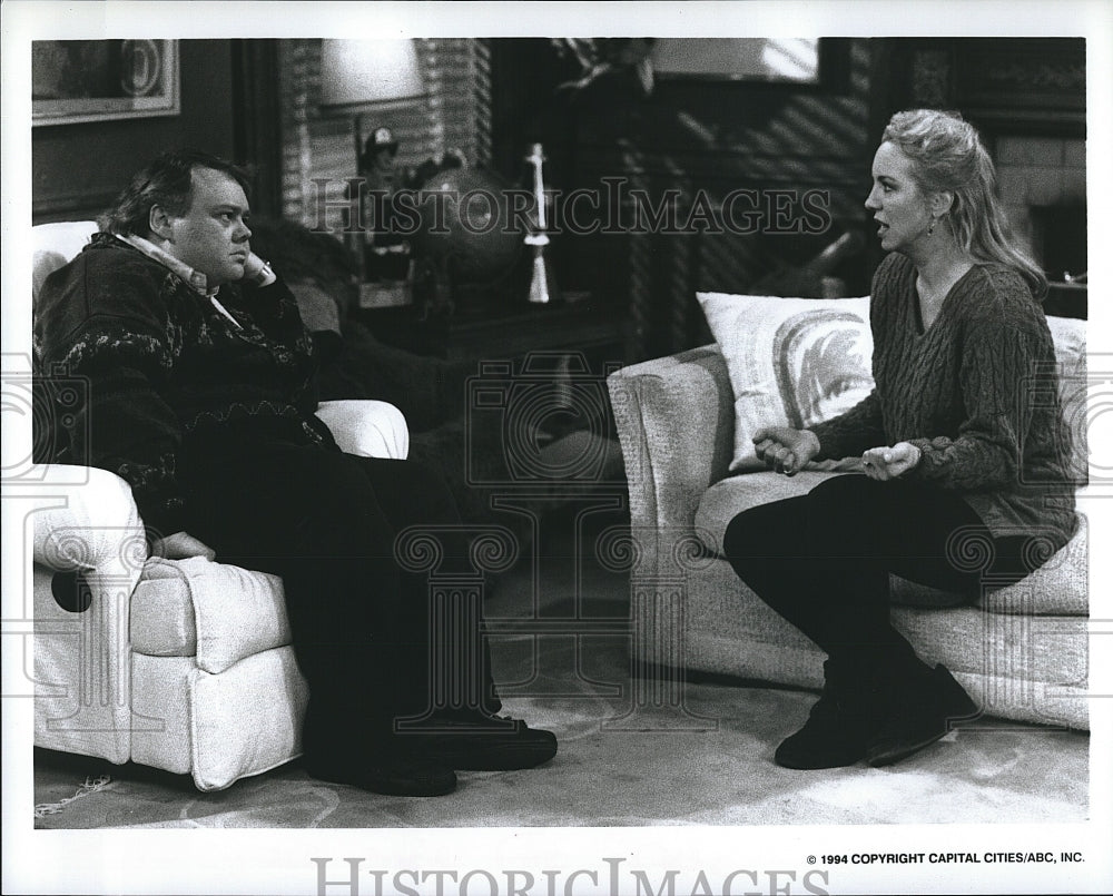 Press Photo Louie Anderson and Brett Batler in ABC-TV &quot;Grace Under Water&quot;.- Historic Images