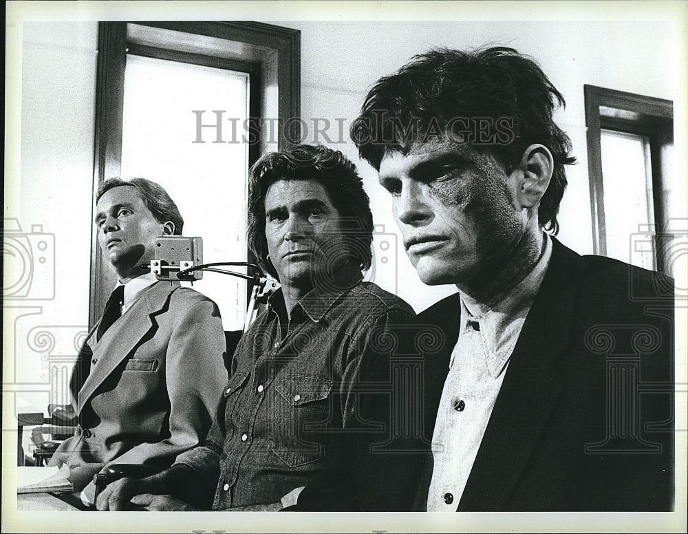 1986 Press Photo Highway to Heaven Michael Landon Jeff Kober Jim Troesch- Historic Images