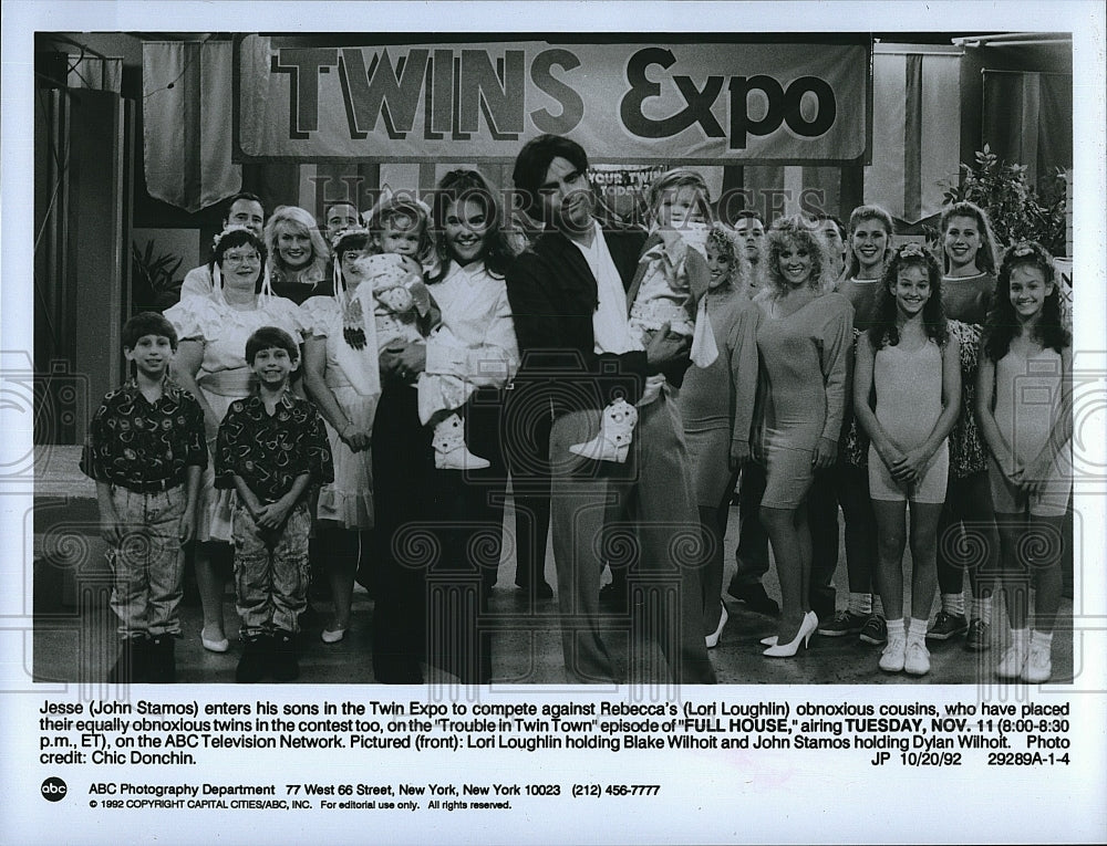 1992 Press Photo  &quot;Full House&quot; John Stamos, Lori Loughlin- Historic Images