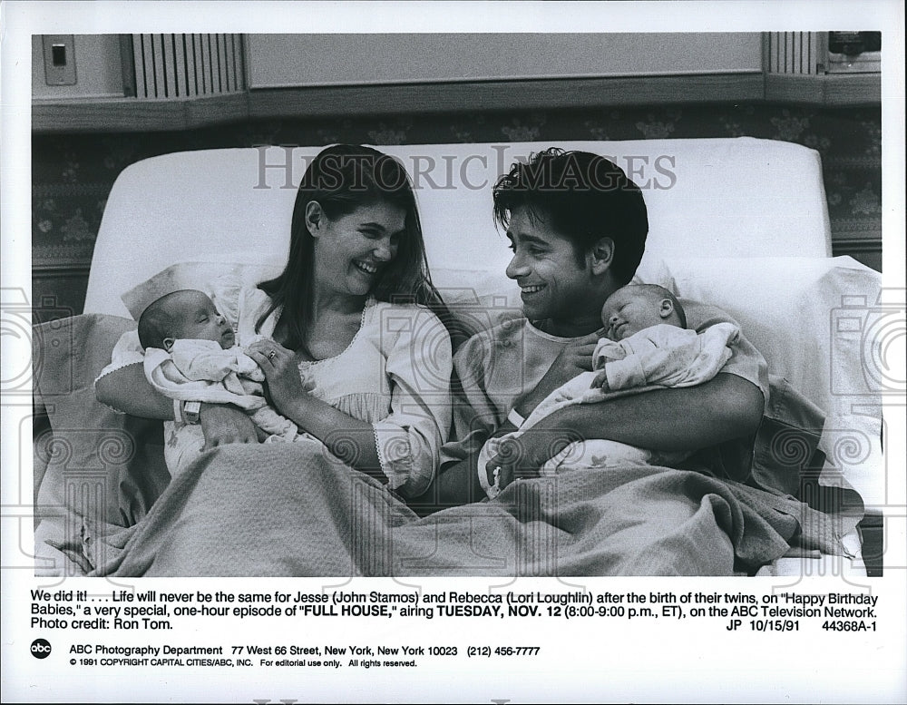 1991 Press Photo   &quot;Full House&quot; John Stamos, Lori Loughlin- Historic Images