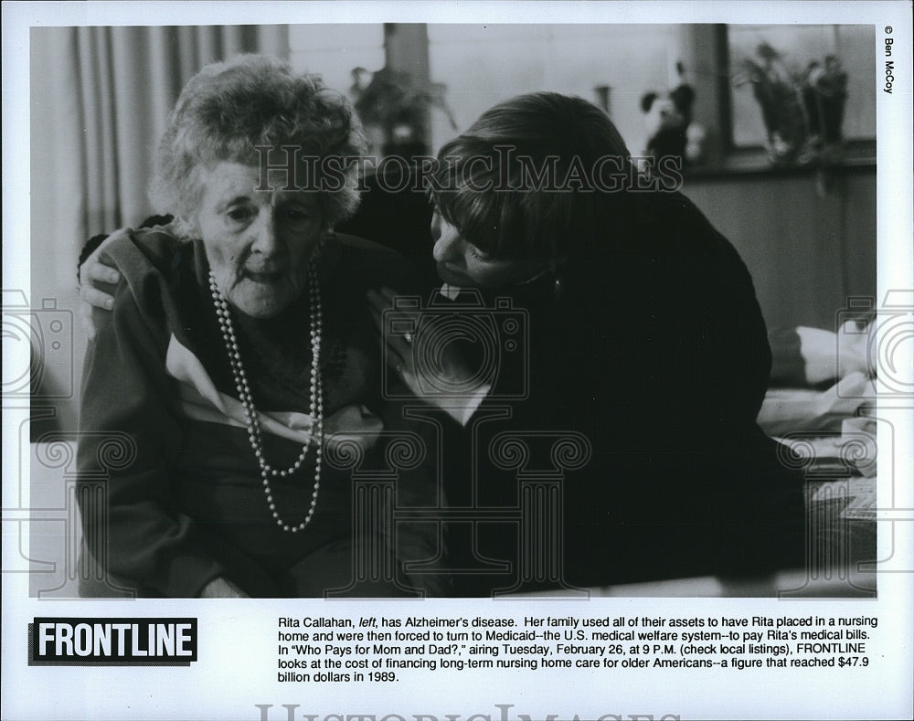 Press Photo Rita Callahan, &quot;Who Pays For Mom and Dad?&quot; on &quot;Frontline&quot;- Historic Images