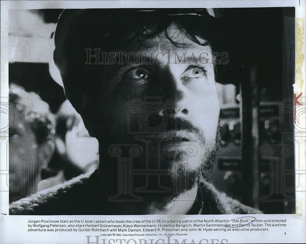 1982 Press Photo Jurgen Prochnow Stars as U-Boat Captain in &quot;Das Boot&quot;- Historic Images