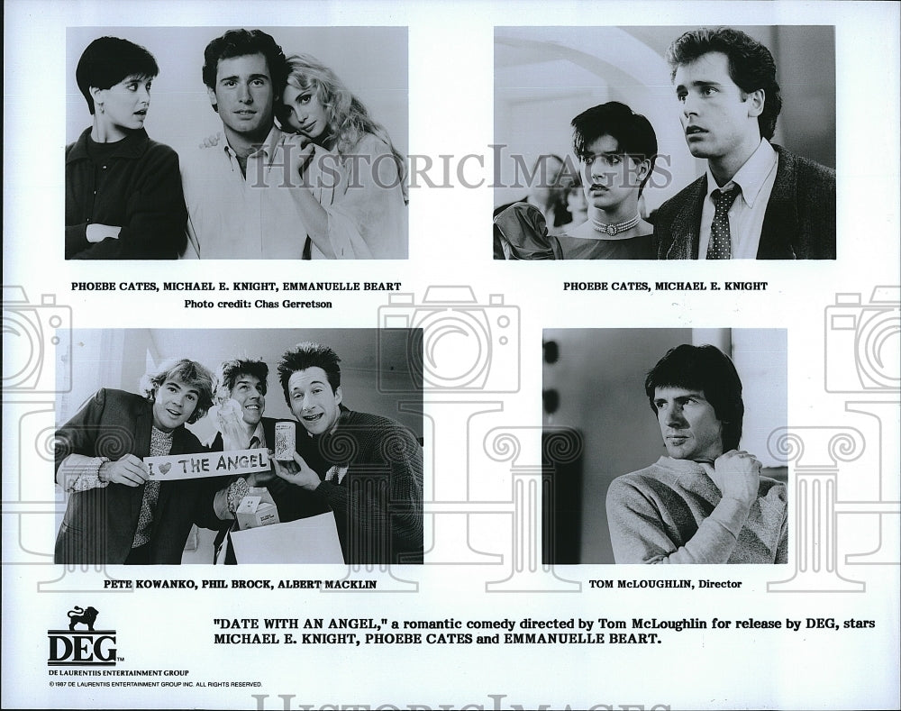 1987 Press Photo Phoebe Cates, Michael E. Knight, Emmanuelle Beart, Pete Kowanko- Historic Images