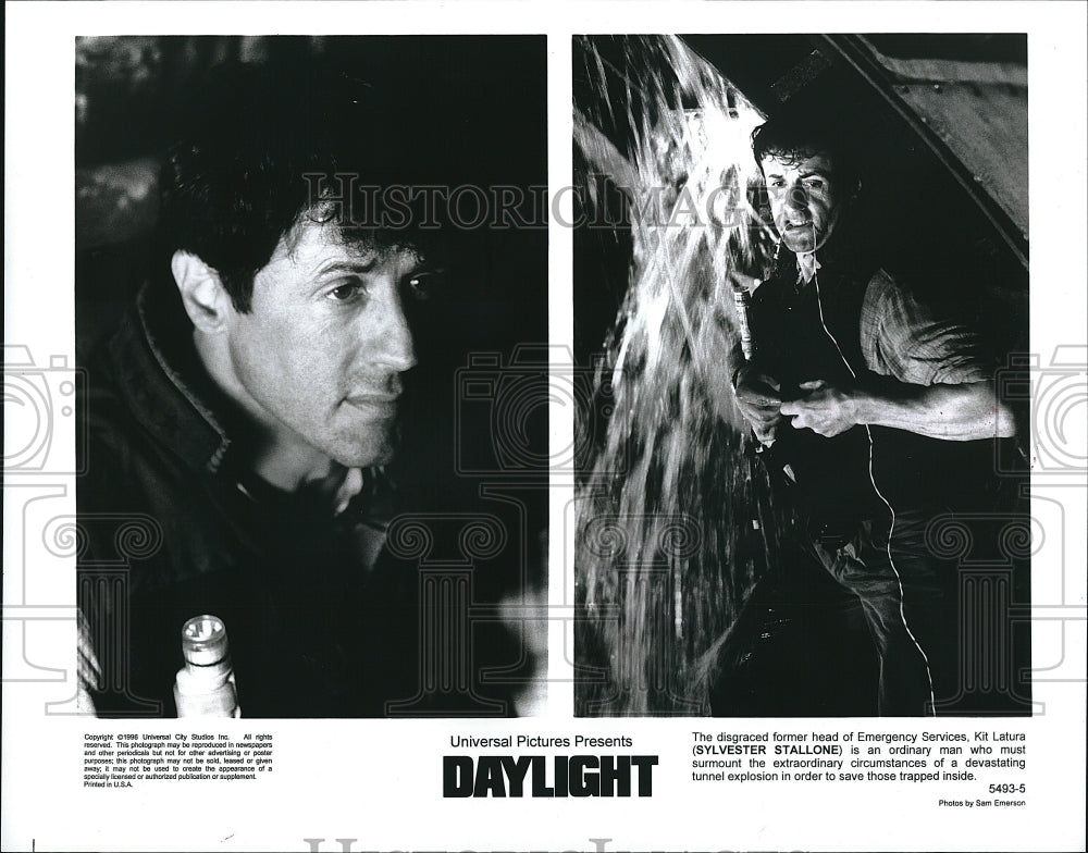 1996 Press Photo Sylvester Stallone in &quot;Daylight&quot;- Historic Images