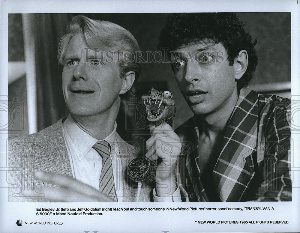 1985 Press Photo &quot;Transylvania 6-5000&quot; Ed Begley Jr &amp; Jeff Goldblum- Historic Images