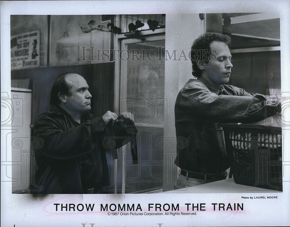 1987 Press Photo Danny DeVito Actor Billy Crystan Throw Momma From The Train- Historic Images