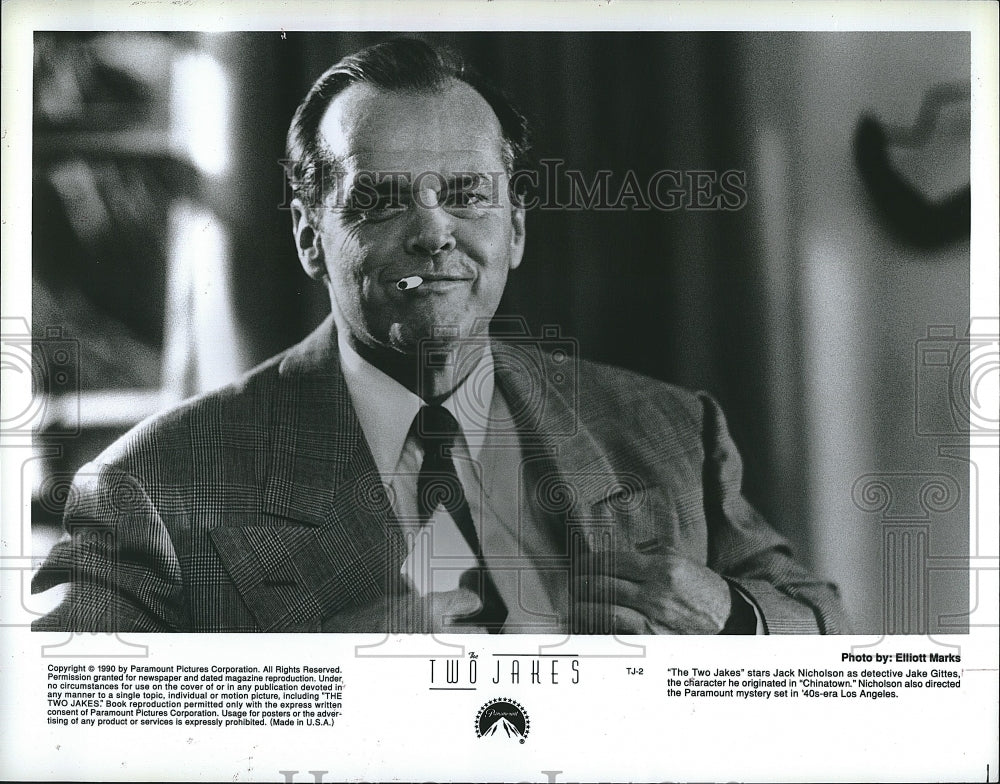 1990 Press Photo Actor Jack Nicholson in &quot;The Two Jakes&quot;- Historic Images