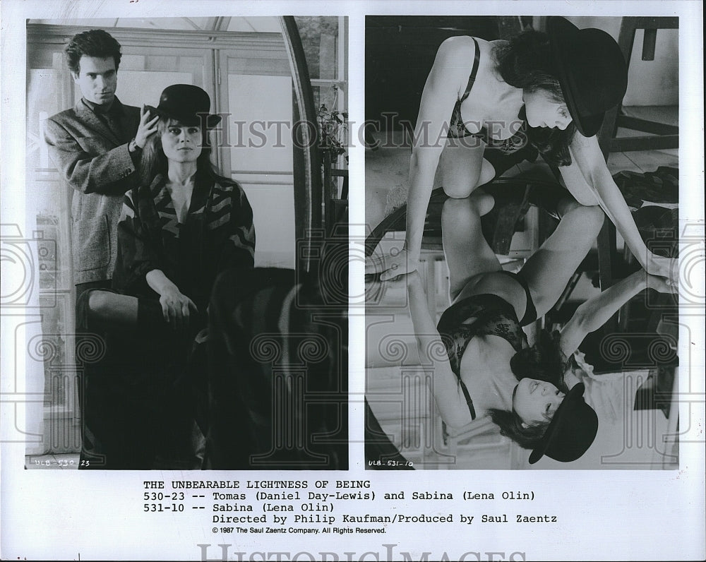 1987 Press Photo &quot;The Unbearable Lightness of Being&quot; Daniel Day Lewis, L Olin- Historic Images