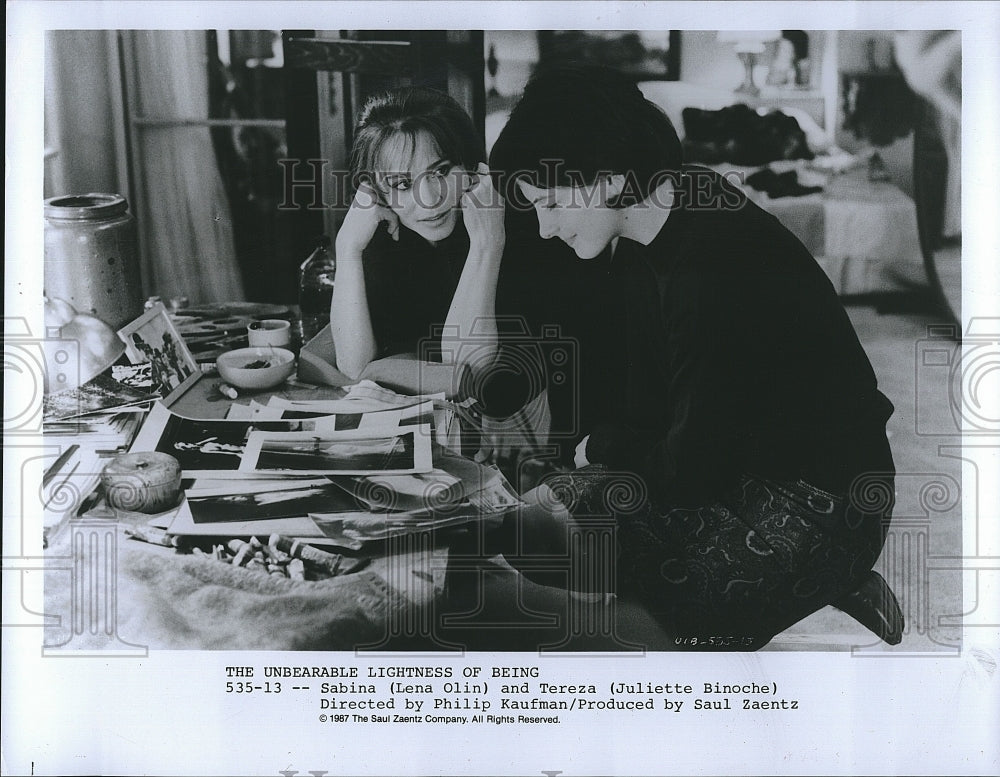 1987 Press Photo &quot;The Unbearable Lightness of Being&quot; J Binoche &amp; Lena Olin- Historic Images