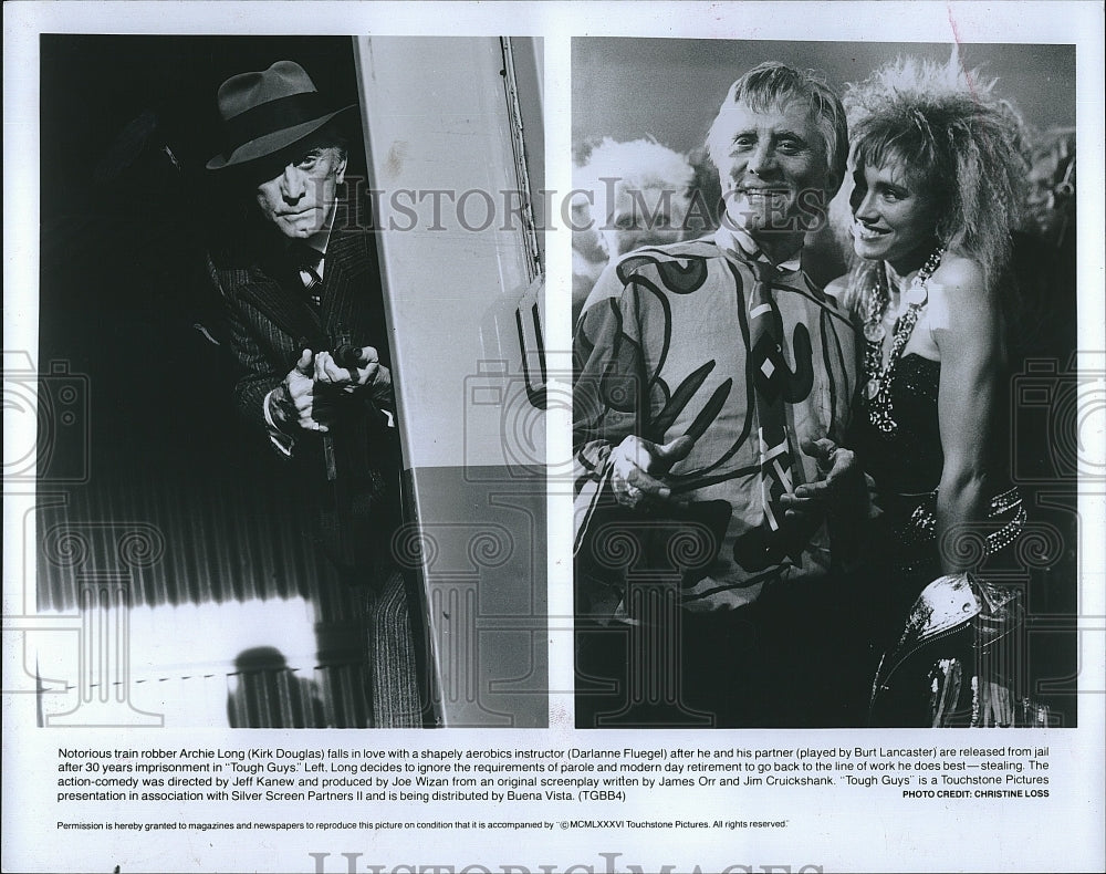 1986 Press Photo &quot;Tough Guys&quot;Kirk Douglas, D Fluegel,Burt Lancaster- Historic Images