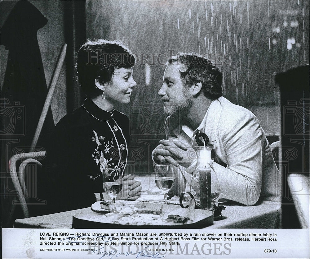 1977 Press Photo Actor Richard Dreyfuss &amp; Marsha Mason in &quot;The Goodbye Girl&quot;- Historic Images