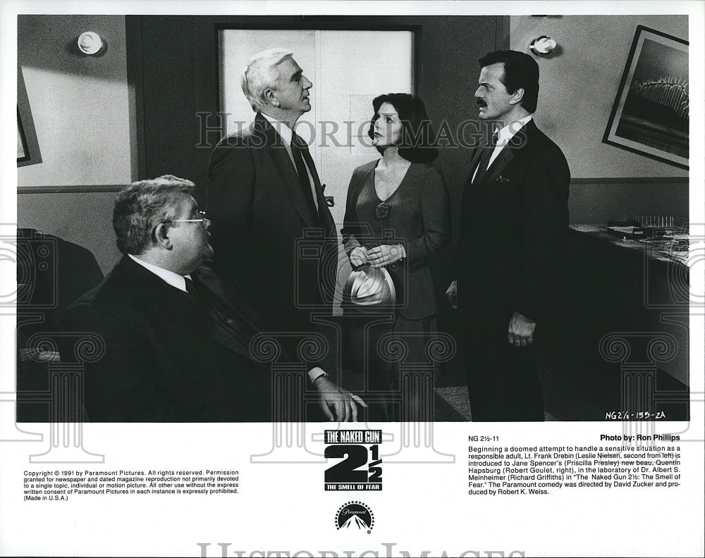 1991 Press Photo Leslie Nielsen Priscilla Presley The Naked Gun 2 1/2- Historic Images