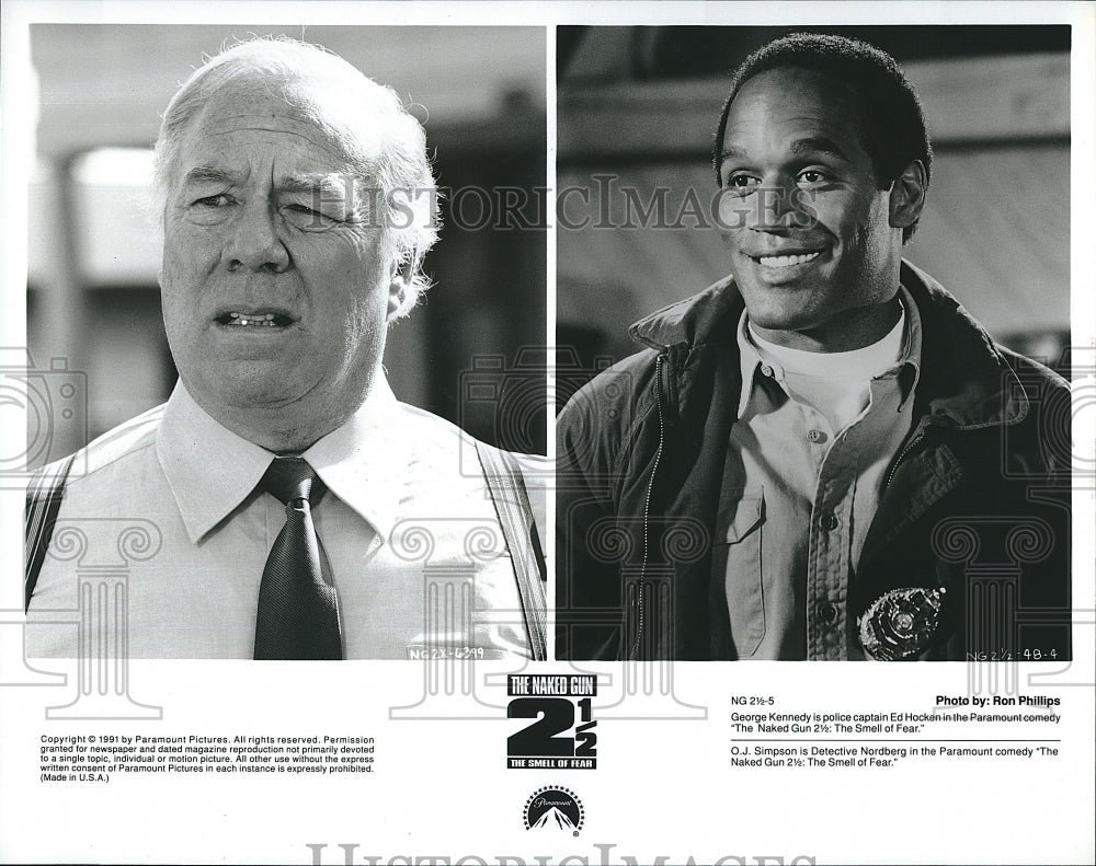 1991 Press Photo The Naked Gun 2 1/2 O.J. Simpson George Kennedy- Historic Images