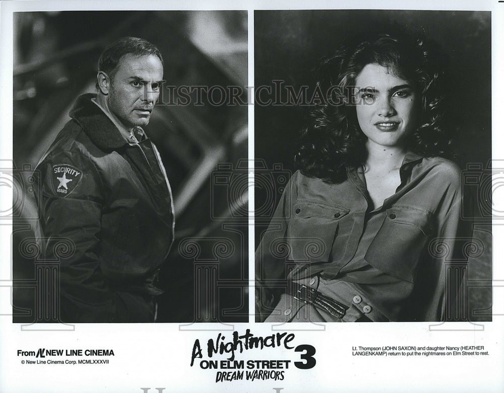 1987 Press Photo John Saxon Heather Langenkamp Actress Nightmare Elm Street- Historic Images