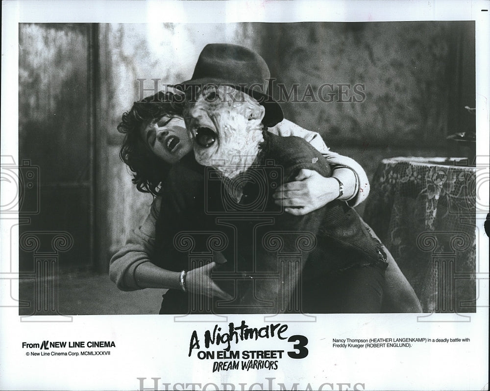 1987 Press Photo Heather Langenkamp Actress Robert Englund Nightmare Elm Street- Historic Images