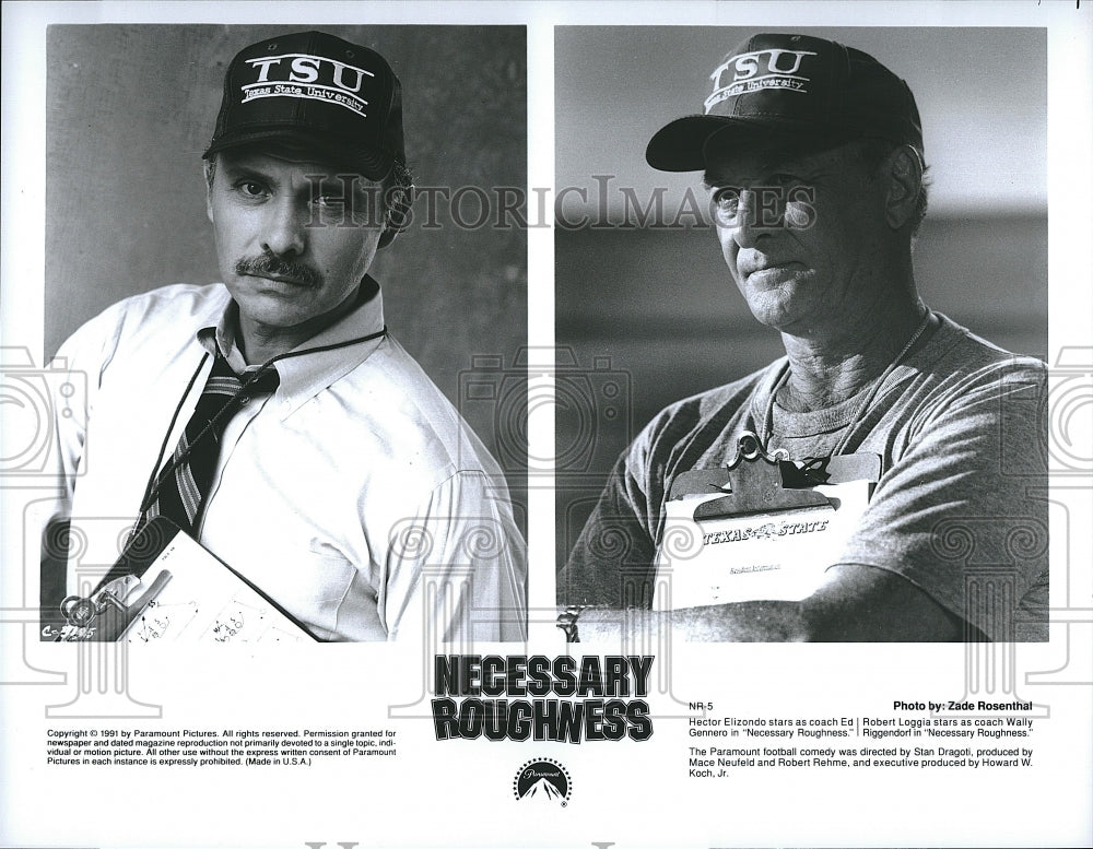 1991 Press Photo Hector Elizondo Actor Robert Loggia Necessary Roughness Movie- Historic Images