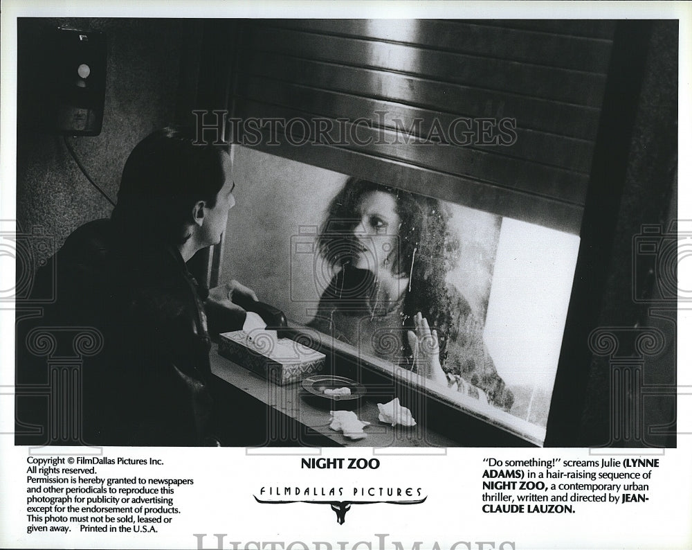 1987 Press Photo &quot;Night Zoo&quot; Lynne Adams, Jean Claude Lauzon- Historic Images