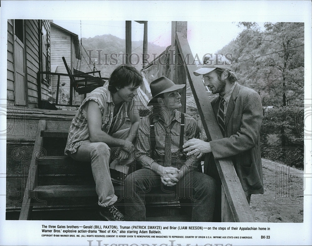 1989 Press Photo &quot;Next of Kin&quot; Patrick Swayze, Bill Paxton,Liam Neeson- Historic Images