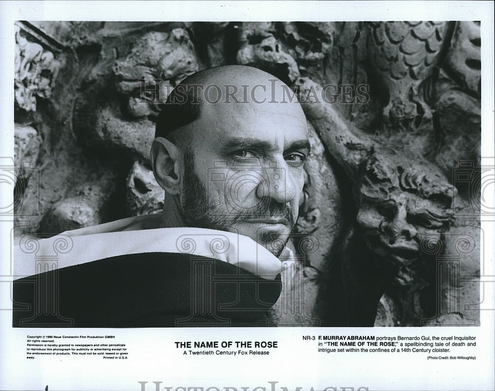 1986 Press Photo F. Murray Abraham Actor Name Of The Rose Movie Scene Film- Historic Images