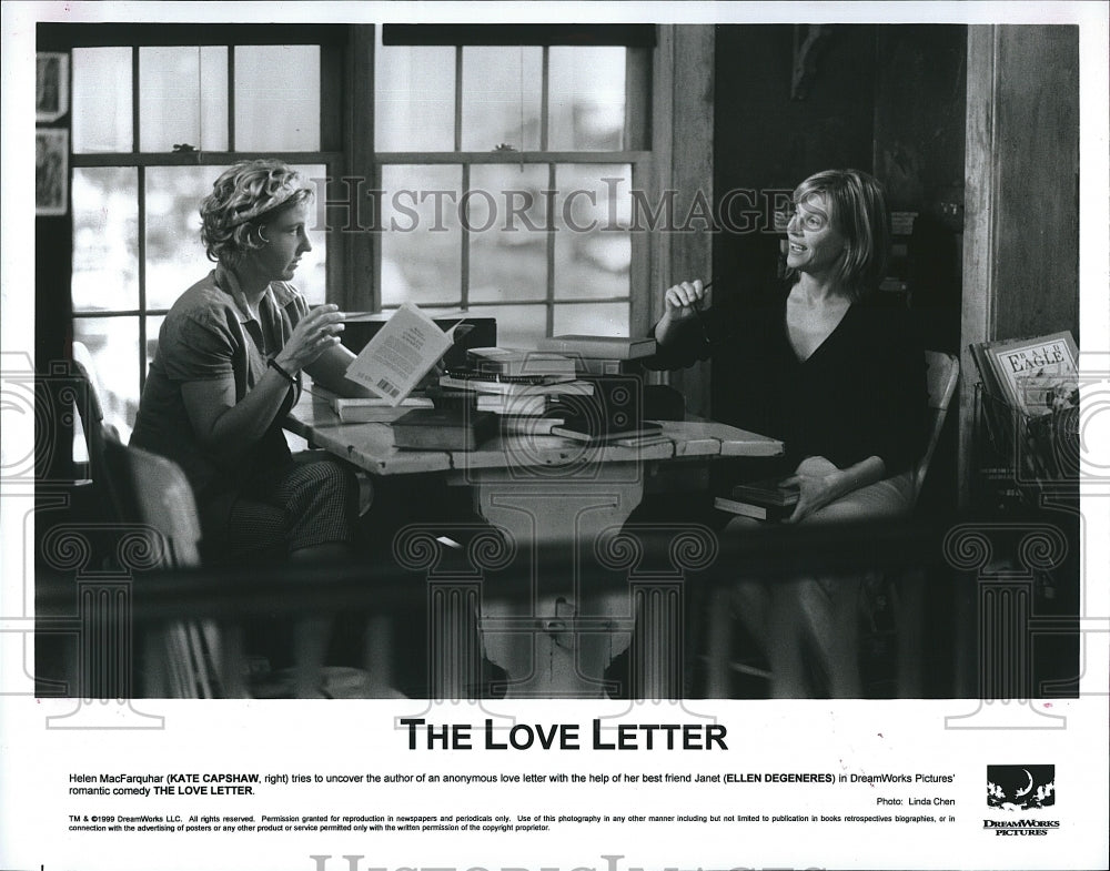 1999 Press Photo Kate Capshaw Actress Ellen Degeneres Love Letter Comedy Movie- Historic Images