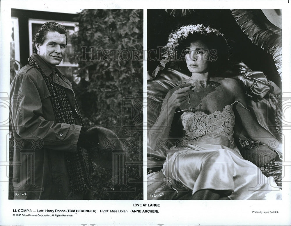 1990 Press Photo Tom Berenger, Anne Archer, &quot;Love at Large&quot;- Historic Images