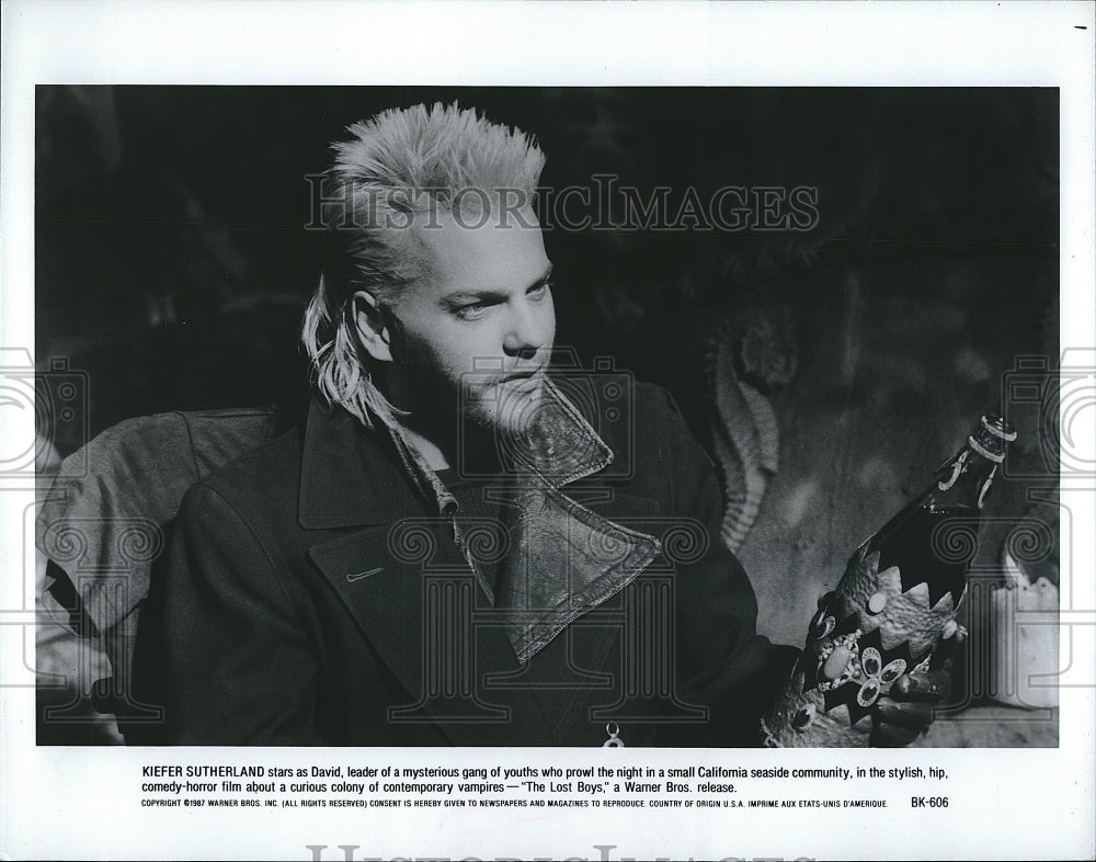 1987 Press Photo Kiefer Sutherland American Actor Lost Boys Comedy Horror Film- Historic Images