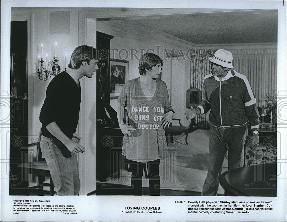 1980 Press Photo &quot;Loving Couples&quot;Shirley MacLaine,Stephen Collins,J Coburn- Historic Images